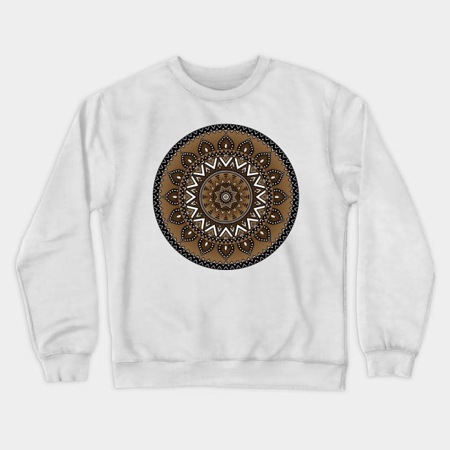 Mandala with African-inspired patterns Brown tint Crewneck Sweatshirt by AudreyJanvier